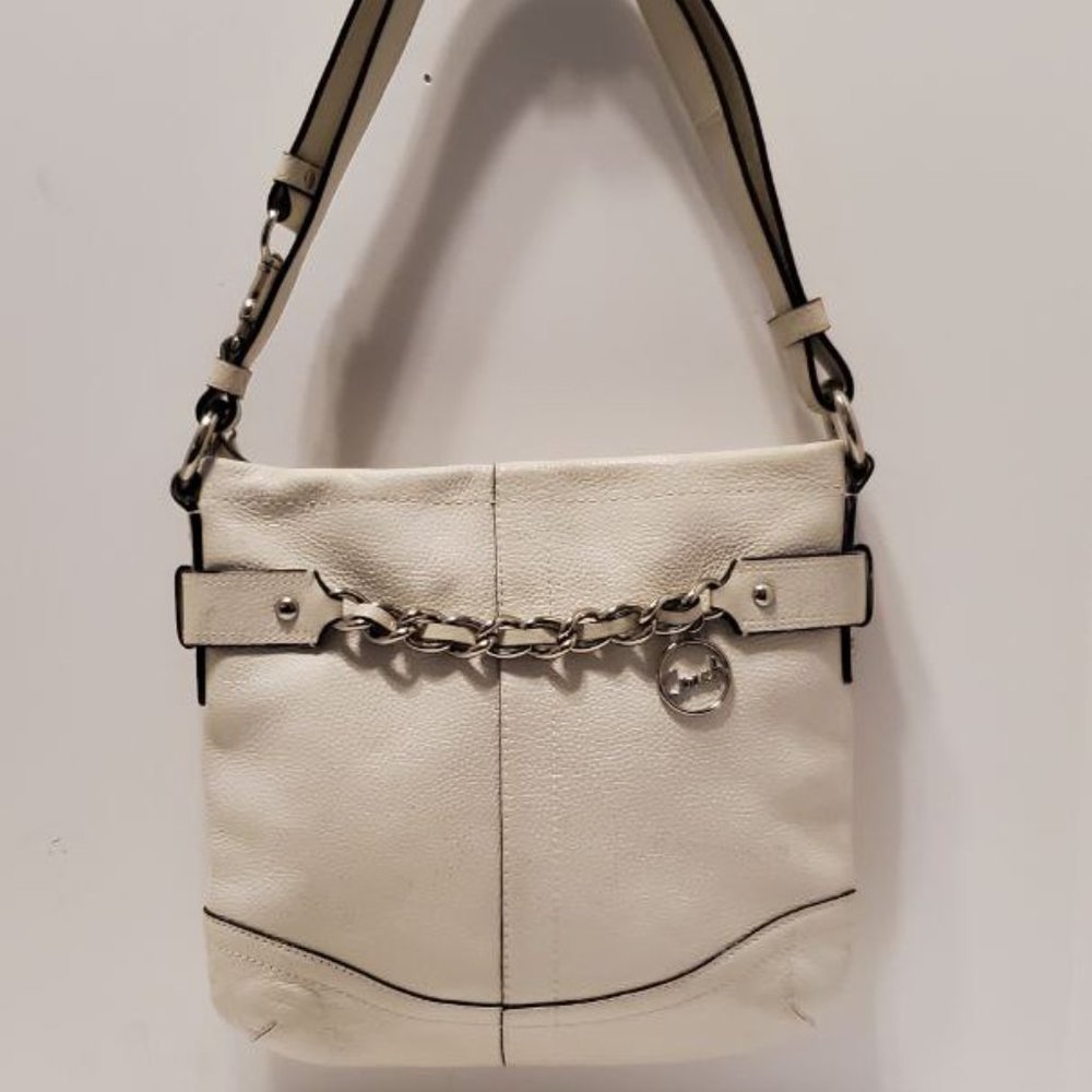 Coach White Signature Logo Chain Crossbody Bag  19722
